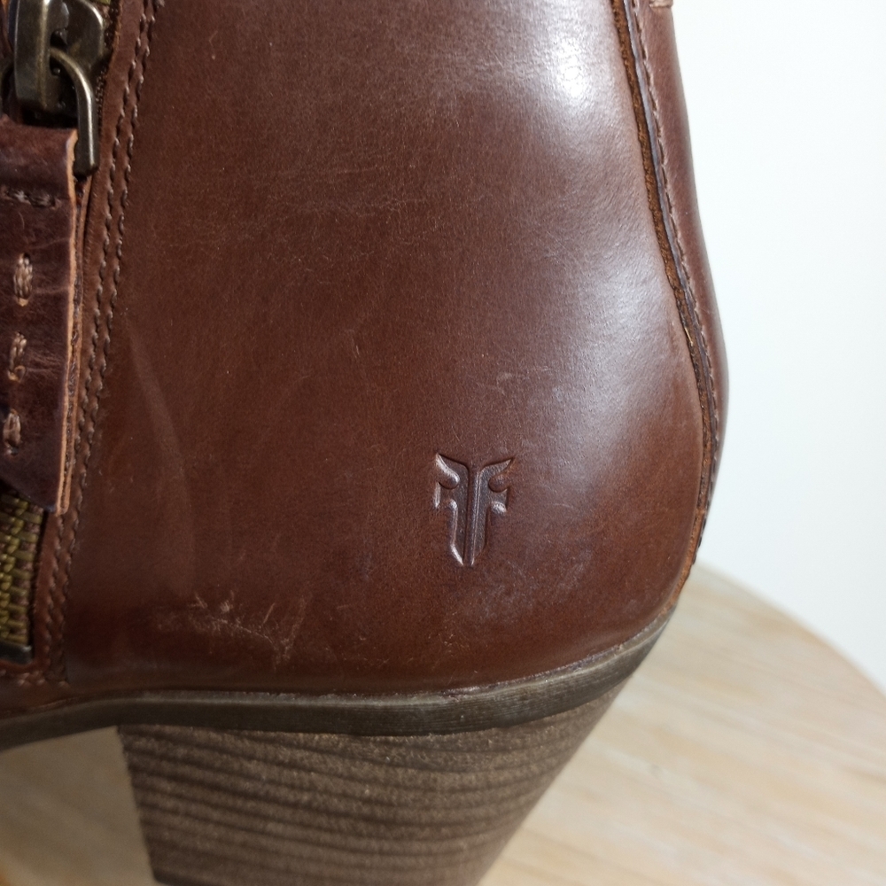 FRYE Judith leather double zip ankle boots - Picture 7 of 11